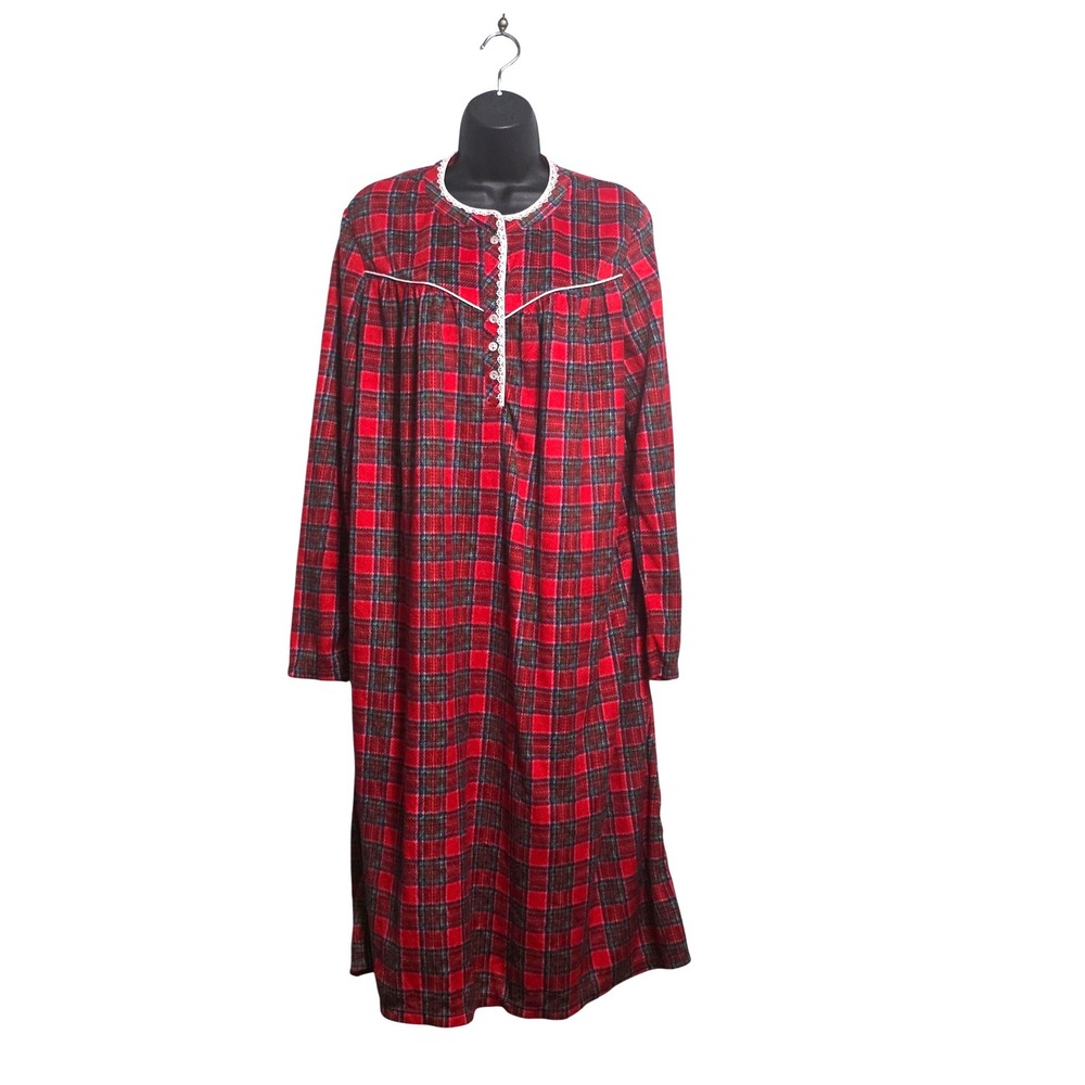 Secret Treasures Girls Red Plaid Fleece Nightgown XL 16-18 SZ46305GA